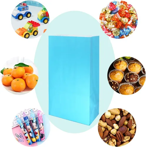 Miniatura 5 de Artseen Bolsas de papel de recuerdo de fiesta para celebración de fiestas, bolsas de papel tratadas de 5.10 x 3.10 x 9.4 pulgadas (24 unidades)