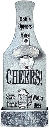 Miniatura 10 de Abrebotellas de pared con forma de cerveza de estilo vintage, abrebotellas montado en la pared, atrapador para hombre, cueva, cocina, bar, pub, 1