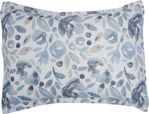 Miniatura 3 de Amazon Basics Juego de edredón Queen, microfibra suave, lavable a máquina, color acuarela azul con estampado floral, 10 piezas Acuarela Azul Floral