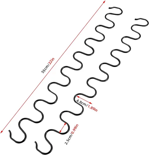 Miniatura 2 de Muelles de repuesto para sofá, 2 resortes de 22 pulgadas con 8 clips en S, kit de reparación de resortes de sofá de diámetro de alambre 4.0