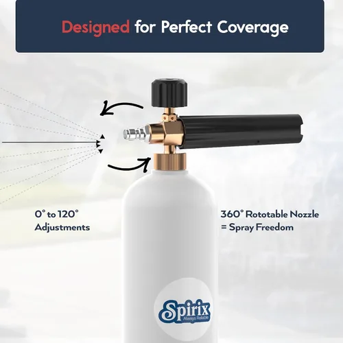 Miniatura 5 de Cañón de espuma para lavadora a presión, lanza de espuma de nieve ajustable con conector rápido de 1/4 pulgadas y 5 puntas de boquilla