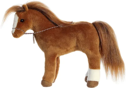 Miniatura 8 de Aurora® Exquisito Breyer® Caballo de peluche – Detalles realistas – Juego imaginativo – Marrón 13 pulgadas