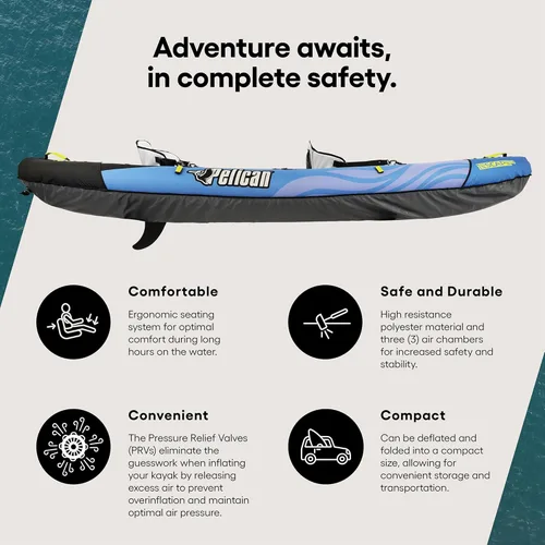 Miniatura 4 de Pelican iESCAPE Kayak inflable - Kayak recreativo - Compacto, estable y divertido todo en uno - para 1 o 2 personas
