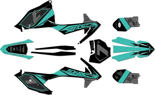 Kit de gráficos para KTM 85SX SX85 (2018-2023) Bash Series Teal 09 Mil-Dirt Pit Bike Calcomanías de motocicleta, calcomanía de carreras de motocross