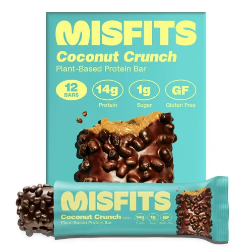 Miniatura 13 de Misfits - Paquete de variedad de barras de proteína Barras nutricionales - 14-15 g de proteína, 1 g de azúcar, a base de plantas, bajas
