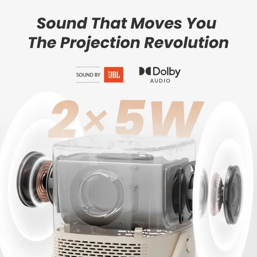 Miniatura 3 de [Sonido de JBL y batería integrada] Proyector para exteriores Yaber T2 con WiFi 6 y Bluetooth, proyector portátil de película inteligente Native
