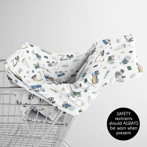 Miniatura 4 de Sweet Jojo Designs Construcción camión niño bebé bebé asiento cubierta enfermería lactancia alta silla carrito de compras cochecito asiento de coche