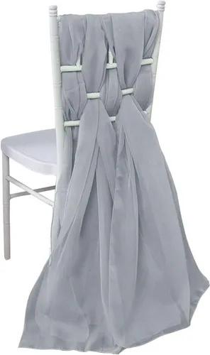Miniatura 24 de Efavormart - Paquete de 5 bandas de gasa de alta calidad para silla, 22 x 78 pulgadas, amatista violeta, lazos para silla de diseño transparente