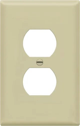 Miniatura 52 de ENERLITES Placa de pared de salida de receptáculo dúplex de tamaño mediano, placas de cubiertas de toma de corriente, tamaño medio de 1 banda, 4.88