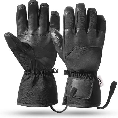 Guantes de esquí para hombres y mujeres, guantes de nieve cálidos impermeables para clima frío, guantes de snowboard para pantalla táctil para