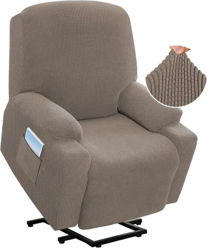 Miniatura 21 de H.VERSAILTEX Funda elástica para sillón reclinable, funda para silla reclinable de elevación eléctrica, ajustable estándar con bolsillo lateral