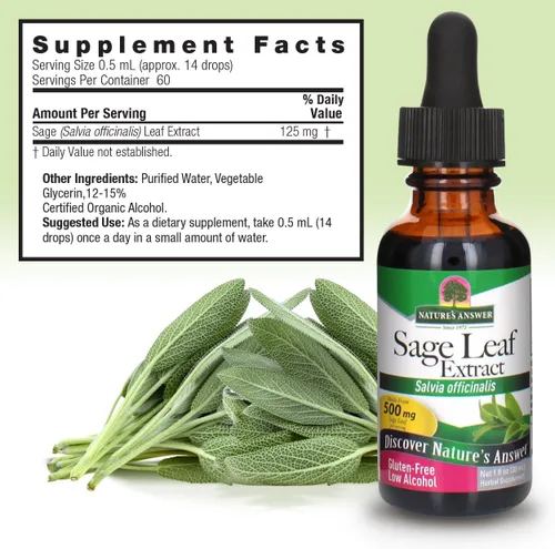 Miniatura 4 de Nature 's Respuesta Sage Leaf con orgánico Alcohol, 1-Fluid onza