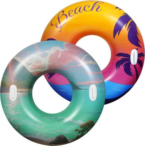 Miniatura 21 de HeySplash Flotadores de piscina, tubos de piscina para adultos, flotadores inflables divertidos para piscina, playa, lago, río, fiesta, decoración