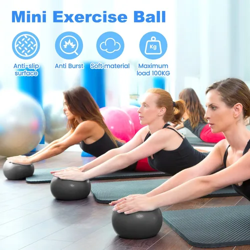 Miniatura 4 de Pelota de pilates de 9 pulgadas, pelota de ejercicio pequeña, pelota de entrenamiento para barra, pilates, yoga, estabilidad, entrenamiento
