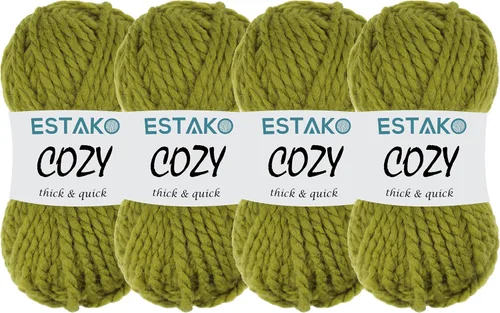 Miniatura 33 de Estako Cozy Thick & Quick Yarn - Hilo acogedor grueso y rápido, 20% lana, 80% acrílico, suave, súper voluminoso, peso #6, para tejer y hacer 50187