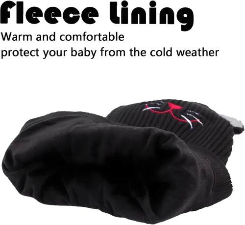 Miniatura 3 de Bbaby - Conjunto de bufanda y gorro de invierno para niños pequeños, bufandas con capucha y forro polar cálido