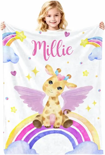 Miniatura 32 de Manta de bebé personalizada con nombre, cobijas de franela suaves y personalizadas con diseño de animales para recién nacidos, niños y niñas