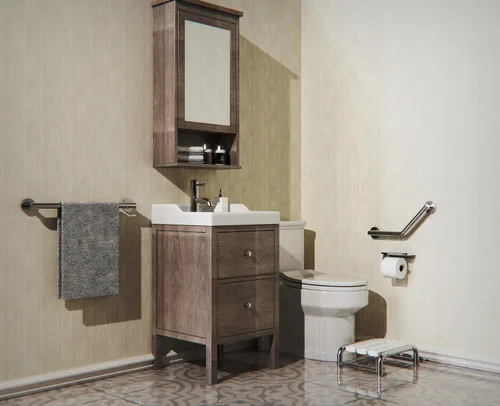 Miniatura 6 de Barra de seguridad para baño, ducha e inodoro para personas mayores y discapacitados, mango de asistencia de equilibrio de ayuda de movilidad, acero