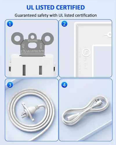 Miniatura 2 de in Kit de organización de cables de pared para TV, toma de corriente empotrada con kit de pared para cable de TV, ocultador de cables para TV