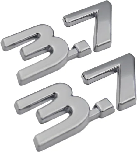 Miniatura 9 de 2x Emblemas de calcomanía de metal negro 3.7 para guardabarros laterales y maletero para Infiniti Q50 QX70 G37 G37X