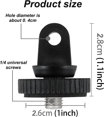 Miniatura 4 de Soporte de trípode de cámara para accesorio adaptador GoPro, 4 adaptadores de conversión de tornillo 1/4-20 para GoPro Hero12, Insta360 ONE Ace Pro