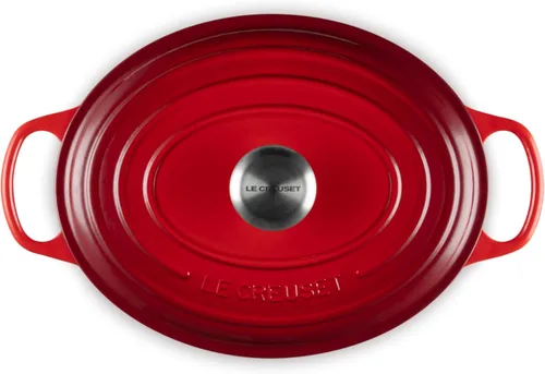 Miniatura 2 de Le Creuset Horno holandés ovalado Signature de hierro fundido esmaltado, 5 cuartos de galón, color cereza Cerise