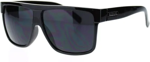 Miniatura 3 de JuicyOrange KUSH - Gafas de sol para hombre, montura cuadrada plana, lente negra oscura, 5 5/8 pulgadas (5.630 in) de ancho x 2 pulgadas de alto