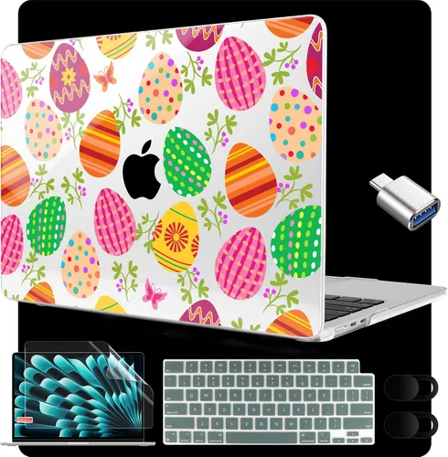 Miniatura 44 de MEEgoodo Funda para MacBook Air M5/M4/M3/M2 de 15 pulgadas 2026 2025 2024 2023, funda compatible con el modelo (A3448/A3241/A3114/A2941)