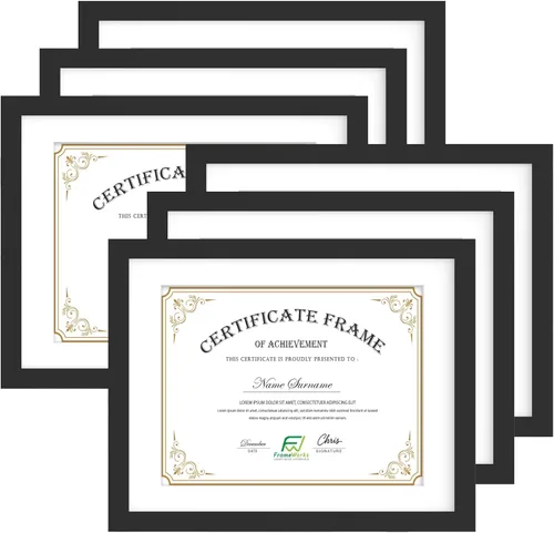 Miniatura 10 de FrameWorks - Paquete de 2 - Marcos clásicos de madera para documentos y diplomas de 8.5 x 11 pulgadas con vidrio templado - Negro