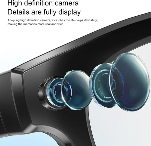 Miniatura 5 de Lentes de traductor inteligente con cámara, traducción AI de 11 idiomas, grabación de video y fotos, control de aplicación Bluetooth, para llamadas