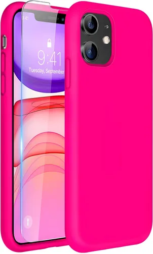 Miniatura 299 de Miracase Funda diseñada para iPhone 13, con protector de pantalla de vidrio templado, forro de microfibra suave antiarañazos, funda de goma