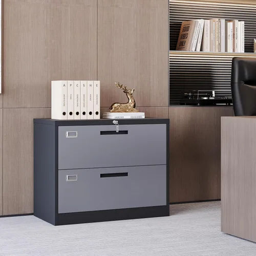 Miniatura 2 de Yizosh Archivador de 2 cajones con cerradura, gabinete de almacenamiento de archivos de oficina con bloqueo de metal con cajones, organizador