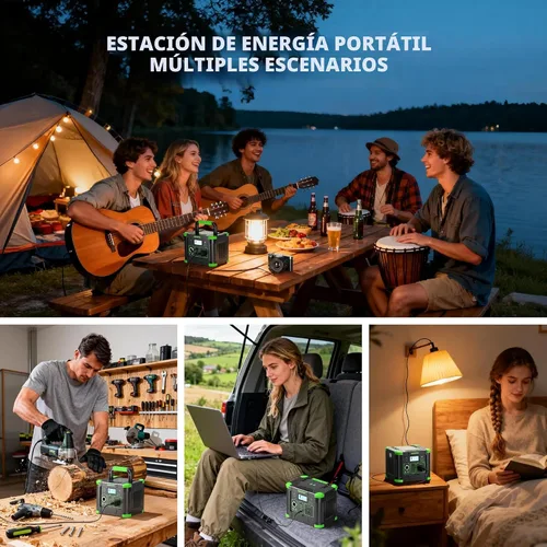 Miniatura 9 de GRECELL- Central eléctrica portátil 300 W, generador solar 288 Wh c/salida USB-C PD 60 W, salida CA de onda sinusoidal pura 110 V, batería de litio