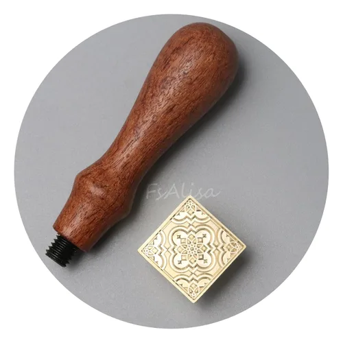 Miniatura 3 de fsalisa Sello de cera con cabeza de latón extraíble, mango de madera, ideal para adornar sobres, invitaciones de boda, paquetes de vino, envoltura