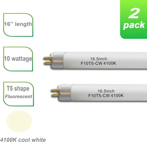 Miniatura 3 de Flyercatch Bombilla fluorescente F10T5 CW de 16 pulgadas, 10 vatios, luz blanca fría de 4100 K, tubo de iluminación blanco brillante T5 de 10 W 4200