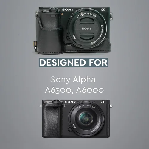 Miniatura 5 de MegaGear Ever Ready - Funda de piel para cámara compatible con Sony Alpha A6300, A6000