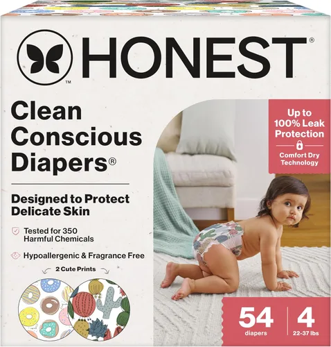 Miniatura 33 de The Honest Company Clean Conscious - Pañales para pieles delicadas, hasta un 100% a prueba de fugas, hipoalergénicos, sin fragancia, género neutro