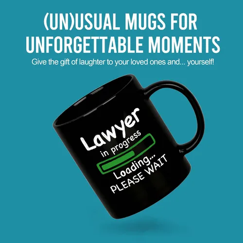 Miniatura 2 de Panvola Lawyer in Progress Loading Law - Regalos de graduación para futuros abogados y abogados, taza de cerámica de 11 onzas, color negro