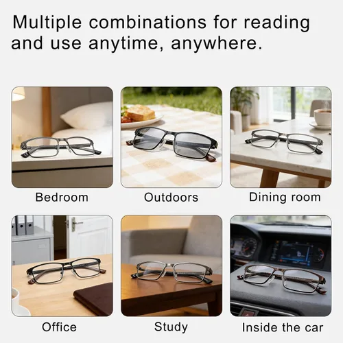 Miniatura 6 de EYECEDAR Paquete de 5 lentes de lectura para hombre, marcos de metal ultrafinos, bisagras de resorte, lectores para hombres 1.0