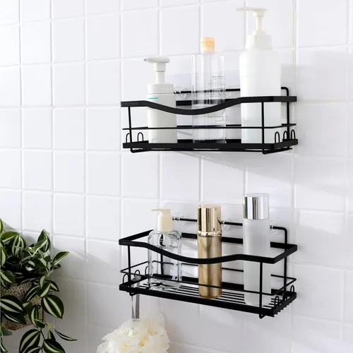Miniatura 10 de KINCMAX Organizadores de Ducha de Hierro - Estantes de Baño Autoadhesivos para Duchas - Estante Organizador de Champú para Pared - Organizador