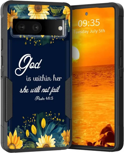 Miniatura 29 de Funda para Pixel 6A, Híbrida de Doble Capa de Servicio Pesado Resistente a Prueba de Golpes PC Duro + Funda Protectora de Silicona Suave para Google