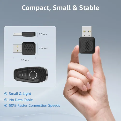 Miniatura 2 de Ayake Adaptador inalámbrico Android Auto, Edición Mini más pequeña, Convierte Android Auto con cable a inalámbrico, Adaptador Plug & Play, Diseño