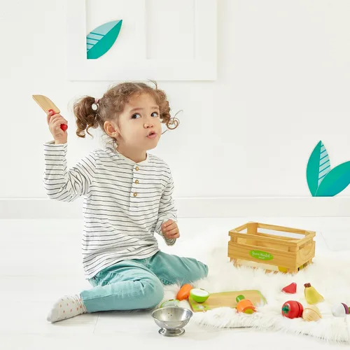 Miniatura 2 de Janod Juego maxi de frutas y verduras - Comida de madera para jugar en rodajas - Juego de 13 piezas - A partir de 3 años - J06607