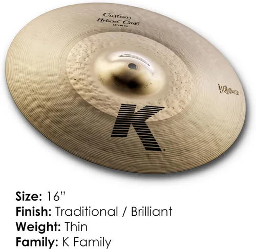 Miniatura 2 de Zildjian K Custom Hybrid Crash Platillo - 16 pulgadas