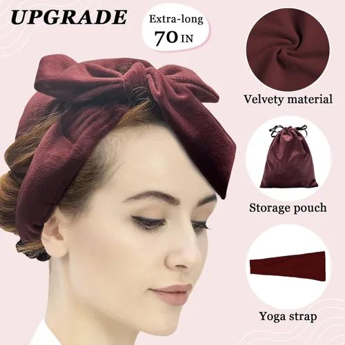 Miniatura 2 de ZILAMPU - Diadema rizador de pelo sin calor, rizador de pelo sin calor para toda la noche, rizador de pelo con envoltura de velour de 177.8 cm