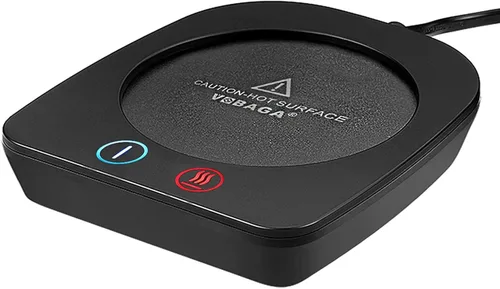 Miniatura 13 de VOBAGA Juego de calentador y taza de café, calentador de tazas de café con apagado automático y 3 ajustes de temperatura para escritorio, oficina