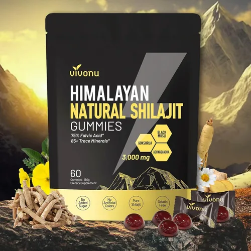 Miniatura 13 de Gomitas Shilajit, Shilajit para hombres y mujeres Fórmula 10 en 1 de alta potencia de 4000 mg con shilajit puro del Himalaya, Ashwagandha y 75%