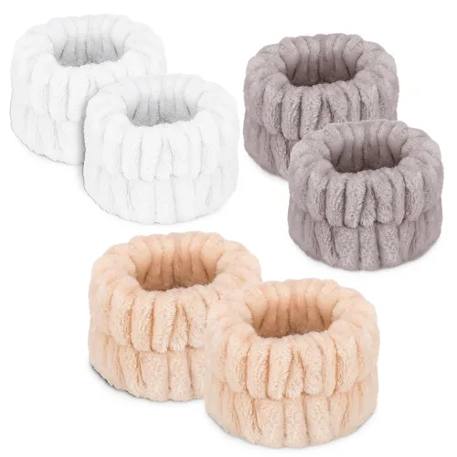 Miniatura 8 de Bandas de toalla de microfibra para spa de muñeca - Muñequeras absorbentes para lavado facial para niñas para evitar que el agua se derrame por