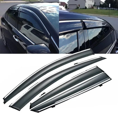 x xotic tech 4 deflectores de aire tintados ahumados para ventana, sol, viento, lluvia, nieve, deflectores de aire, viseras compatibles con Honda