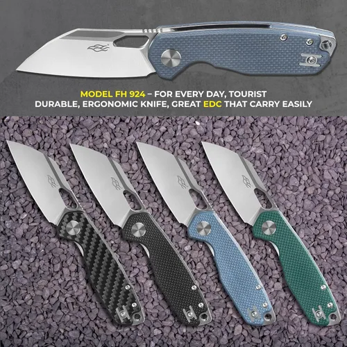 Miniatura 7 de Cuchillo plegable de bolsillo Firebird GANZO FH924-GY Wharncliffe Hoja de acero D2 Mango antideslizante G10 con clip para camping, caza, pesca, uso